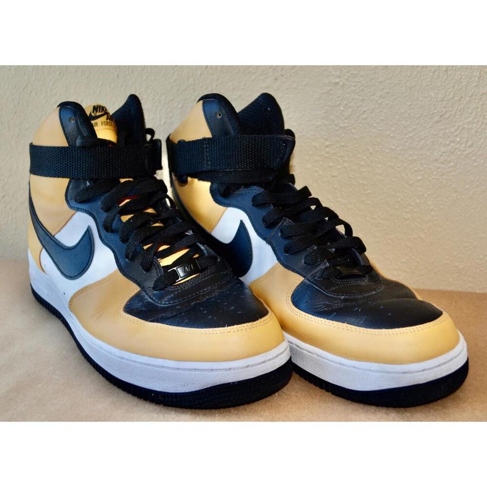 Nike Air Force 1 High Black Gold White Mens Sz 11.5 AQ3771-994